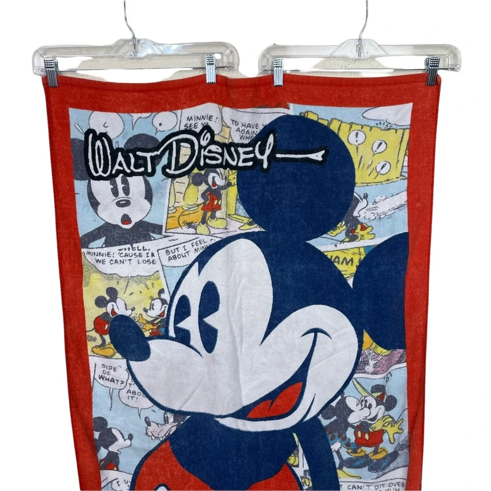Vintage Disney Mickey Mouse Cartoon Beach Towel Minnie Goofy Donald Duck 40”x56”